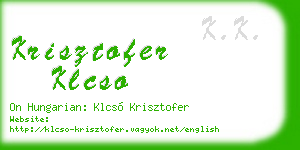 krisztofer klcso business card